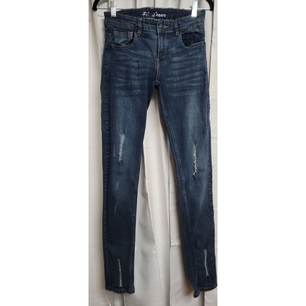 Fil Jeans Juniors  Size 9  Jeans  Blue Denim Skinny Leg Low Rise Distressed
